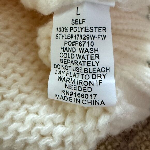 Grey Bandit ivory and black chunky crew neck sweater NWOT S - Picture 5 of 10